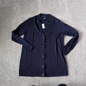 NWT Navy GAP Merino Wool long cardigan, Large Tall